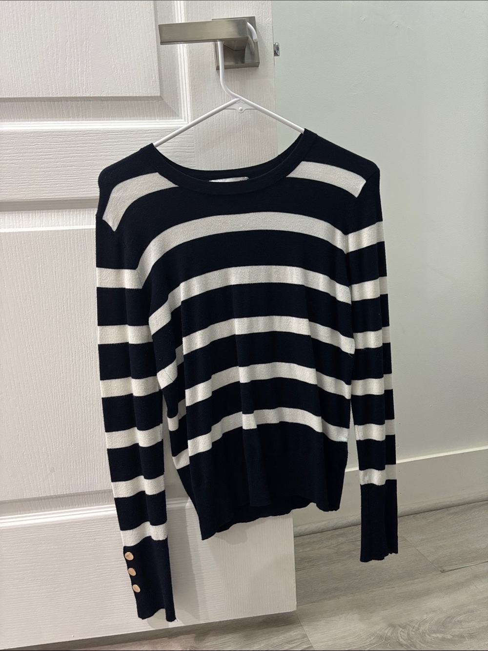 Zara Black and White Striped Long Sleeve Sweater